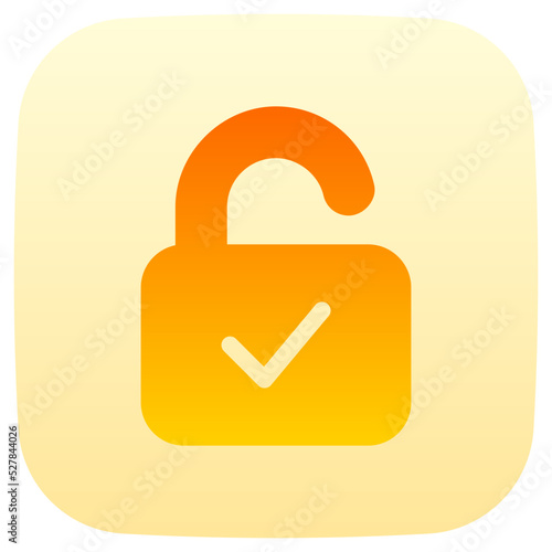unlock flat gradient icon