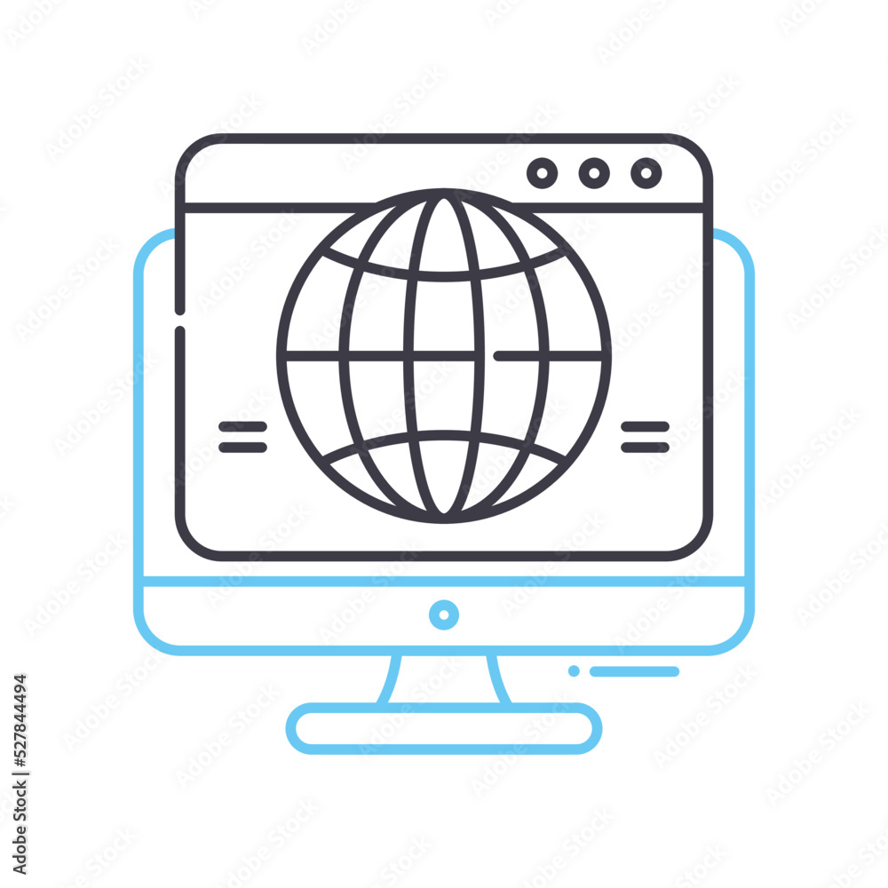 browser line icon, outline symbol, vector illustration, concept sign browser line icon, outline symbol, vector illustration, concept sign