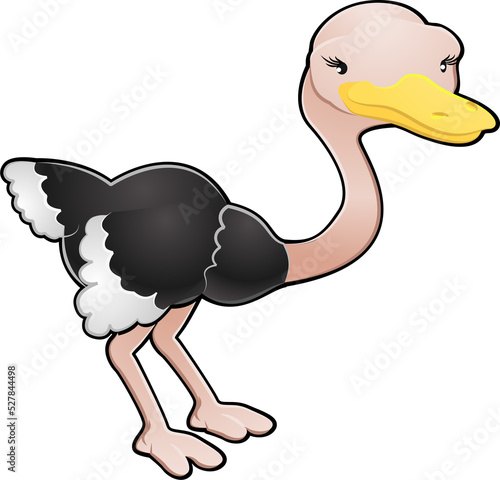 Cute Ostrich Vector Illustr...