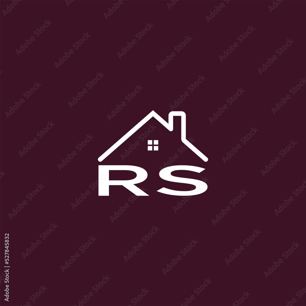 RS letter roof shape logo for real estate with house icon design Stock ...