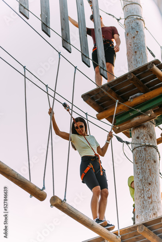 Teenage girl in adventure park