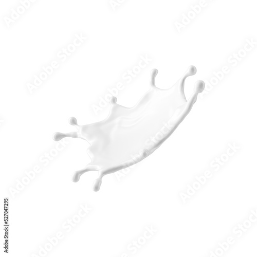 3d render, milk splash isolated on transparent background. White paint splashing. Cosmetics moisturizing lotion.
