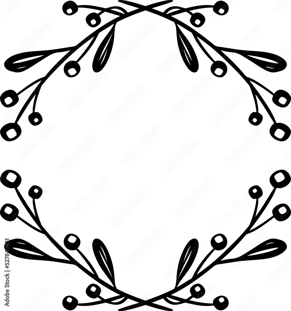 leafy decorative frame with berries leafy decorative frame with berries