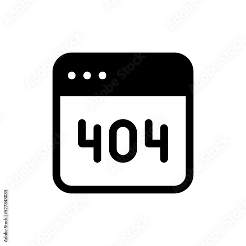 404 error glyph icon