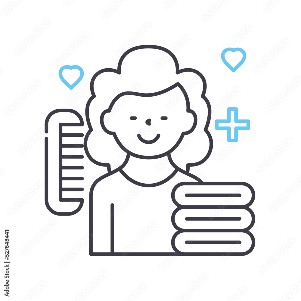 care worker female line icon, outline symbol, vector illustration, concept sign care worker female line icon, outline symbol, vector illustration, concept sign