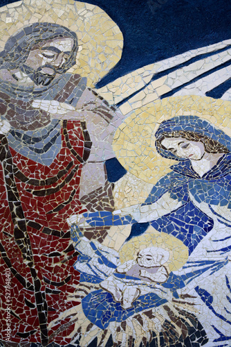 Mosaic in Bethlehem   Nativity.