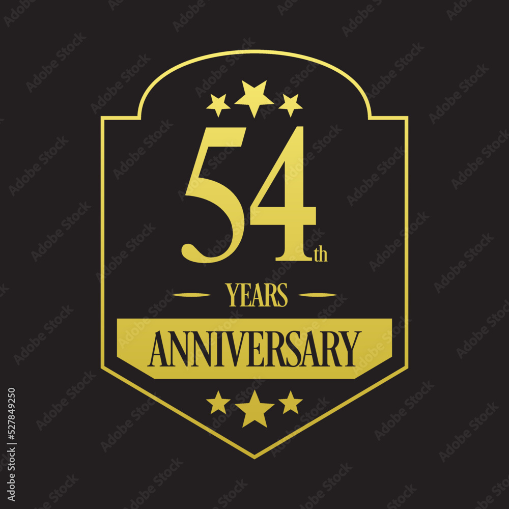 Luxury 54th years anniversary vector icon, logo. Graphic design element