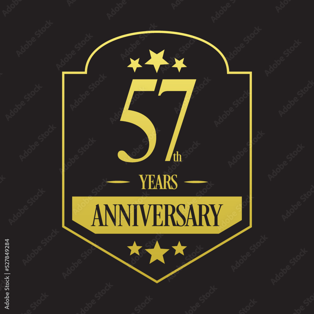 Luxury 57th years anniversary vector icon, logo. Graphic design element Luxury 57th years anniversary vector icon, logo. Graphic design element