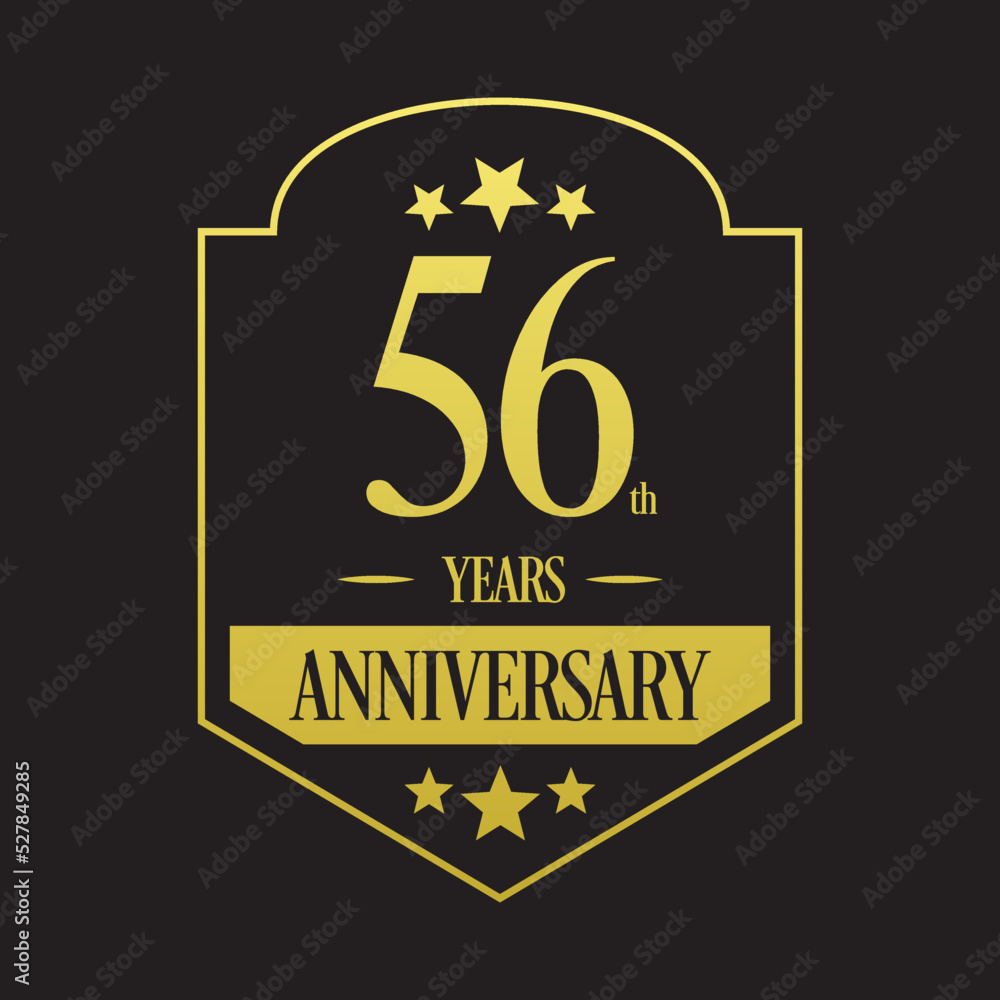 Luxury 56th years anniversary vector icon, logo. Graphic design element