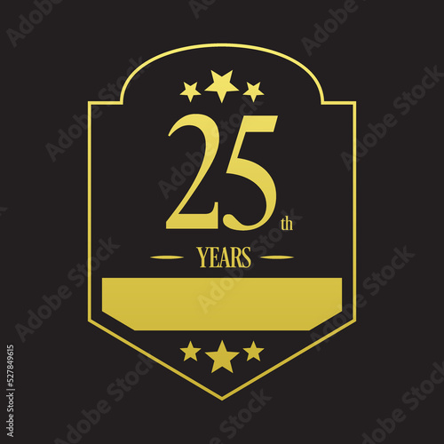 Luxury 25th years anniversary vector icon, logo. Graphic design element