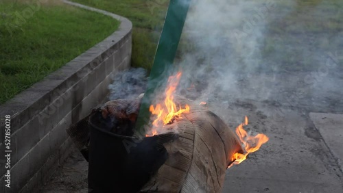 Wallpaper Mural Dumpster Fire Large Orange Flames Lick Out of Trashcan Fire Torontodigital.ca
