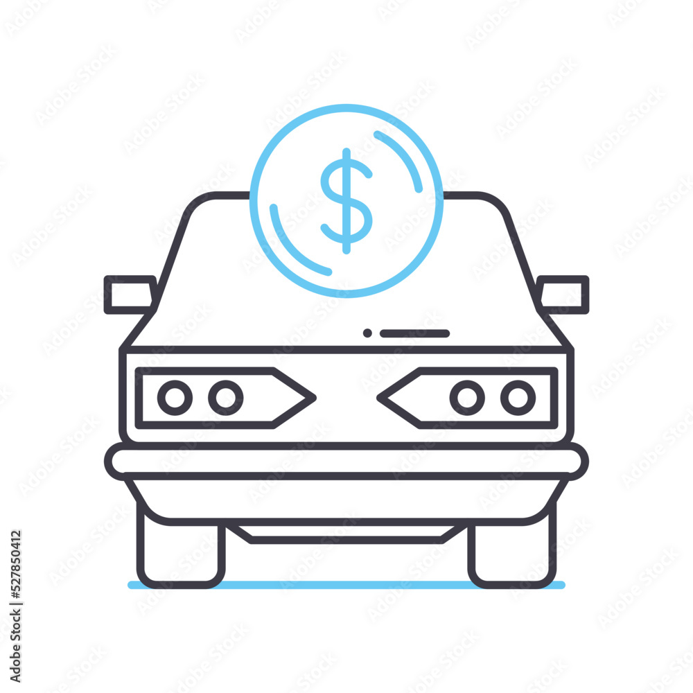 car line icon, outline symbol, vector illustration, concept sign