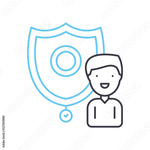 child custody line icon, outline symbol, vector illustration, concept sign