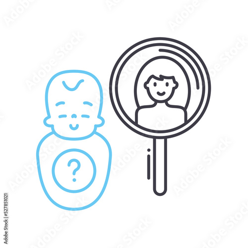 choose babysitter line icon, outline symbol, vector illustration, concept sign