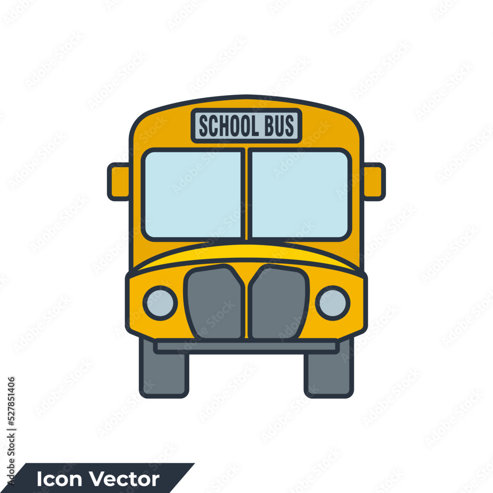 school bus icon logo vector illustration. school bus transportation symbol template for graphic and web design collection
