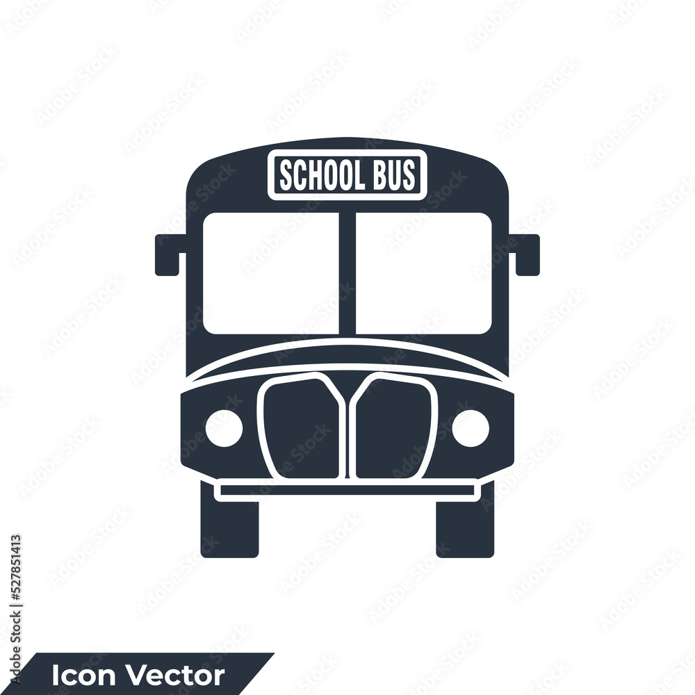 school bus icon logo vector illustration. school bus transportation symbol template for graphic and web design collection