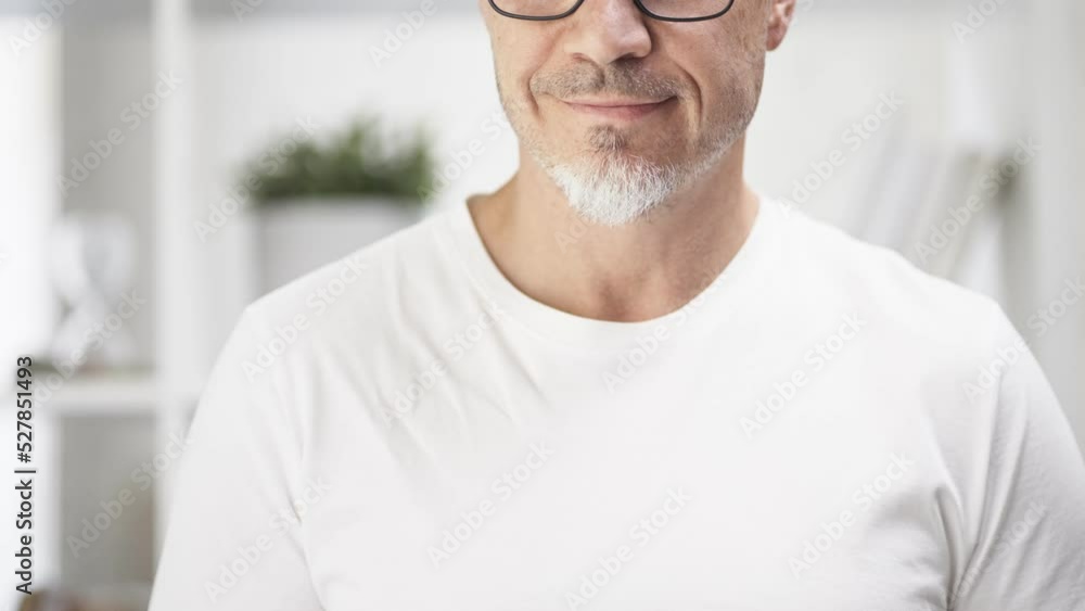 Happy uncombed middle aged man at home, smiling. Portrait of mid adult, mature age man in glasses, Happy uncombed middle aged man at home, smiling. Portrait of mid adult, mature age man in glasses,