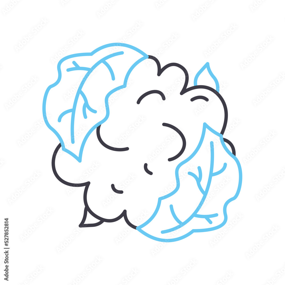 cauliflower line icon, outline symbol, vector illustration, concept sign cauliflower line icon, outline symbol, vector illustration, concept sign