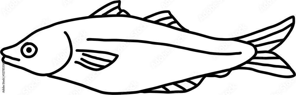 doodle freehand sketch drawing of fish.