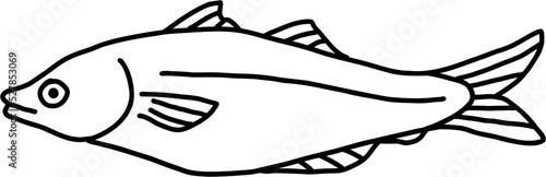 doodle freehand sketch drawing of fish.