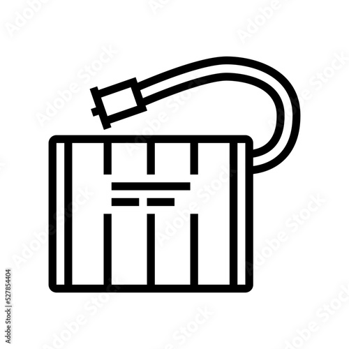 lithium ion li-ion battery line icon vector. lithium ion li-ion battery sign. isolated contour symbol black illustration