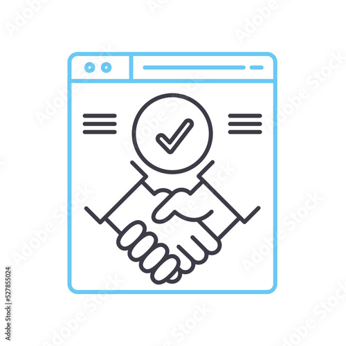 client contract line icon, outline symbol, vector illustration, concept sign