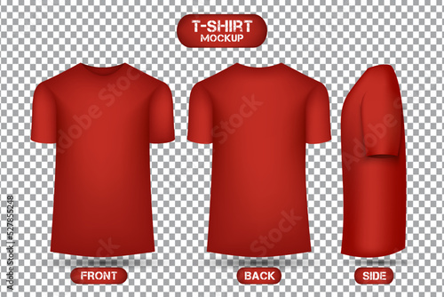 red plain t-shirt mockup template