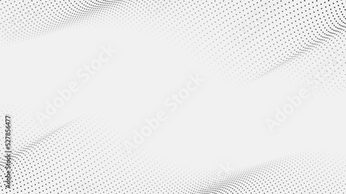 Abstract black dots particles halftone wave isolated on white background and texture
