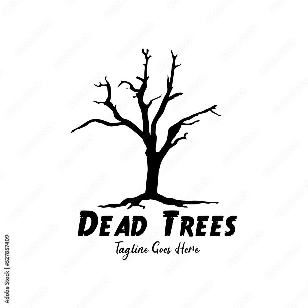 Obraz premium Leafless Dry Tree Vector Design, Dead Tree Logo