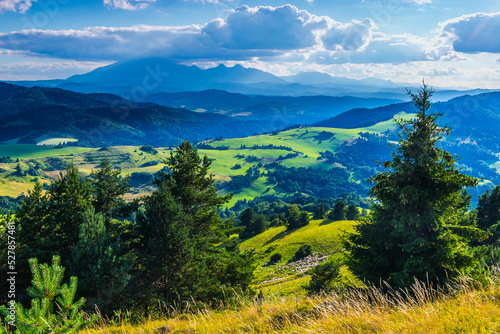 Fototapeta Naklejka Na Ścianę i Meble -  Panorama z Wysokiego Wierchu - Pieniny, Polska
