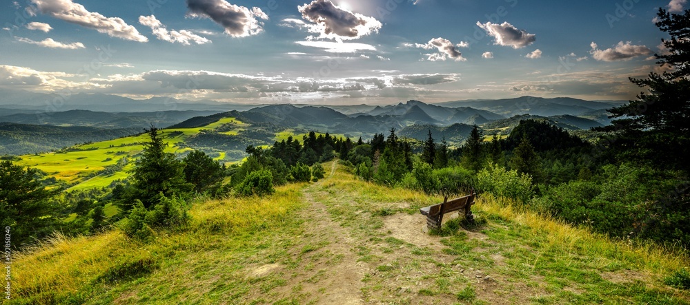 Fototapeta premium Panorama z Wysokiego Wierchu - Pieniny, Polska