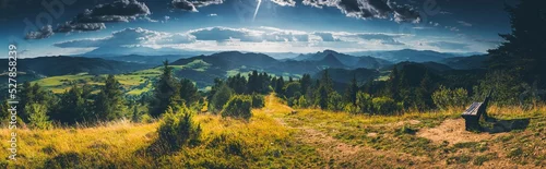 Fototapeta Panorama z Wysokiego Wierchu - Pieniny, Polska