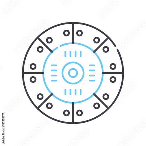 clutch disc line icon, outline symbol, vector illustration, concept sign