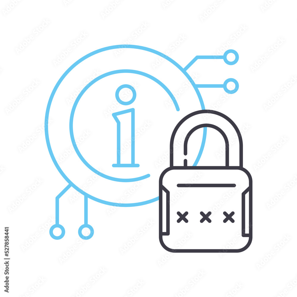 confidential information line icon, outline symbol, vector illustration, concept sign confidential information line icon, outline symbol, vector illustration, concept sign