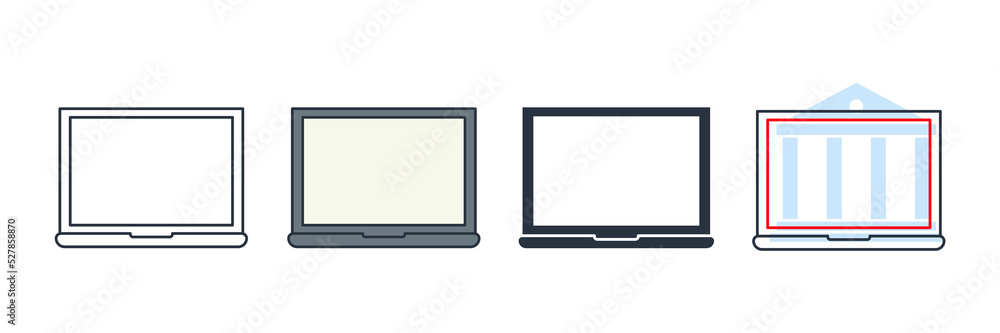 laptop icon logo vector illustration. laptop device symbol template for graphic and web design collection laptop icon logo vector illustration. laptop device symbol template for graphic and web design collection