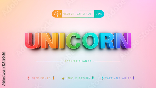 Unicorn - Editable Text Effect, Font Style
