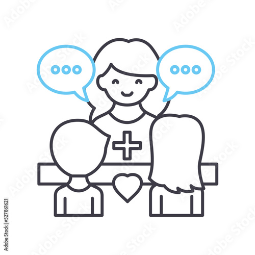 couple counceling line icon, outline symbol, vector illustration, concept sign photo