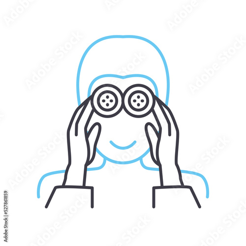 cosmetician line icon, outline symbol, vector illustration, concept sign