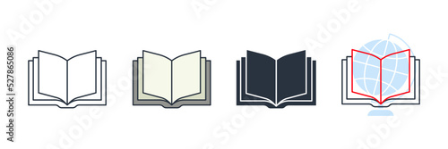book icon logo vector illustration. book symbol template for graphic and web design collection