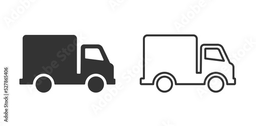 Truck icon. Truck icons in flat and line styles isolated. Editable stroke. Vector