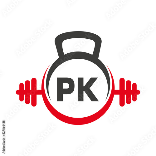 Letter PK Fitness Gym Logo Concept. Fitness Logo Symbol Vector Template