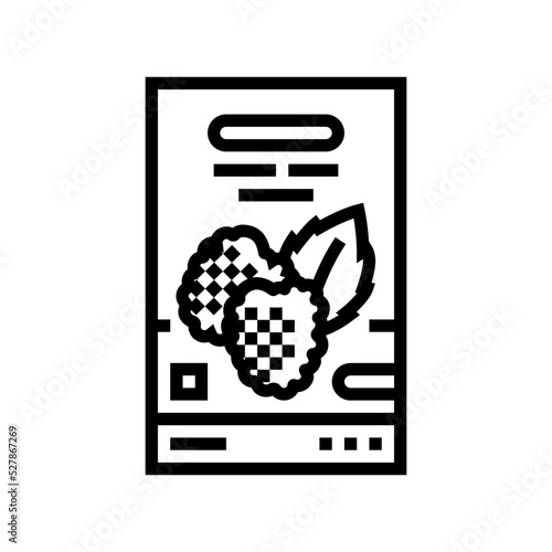tea blackberry line icon vector. tea blackberry sign. isolated contour symbol black illustration