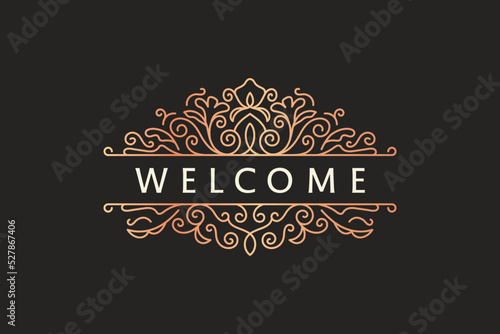 Logo Premium Border Frame Outline Vintage Royal Ornate Floral Royal Victorian