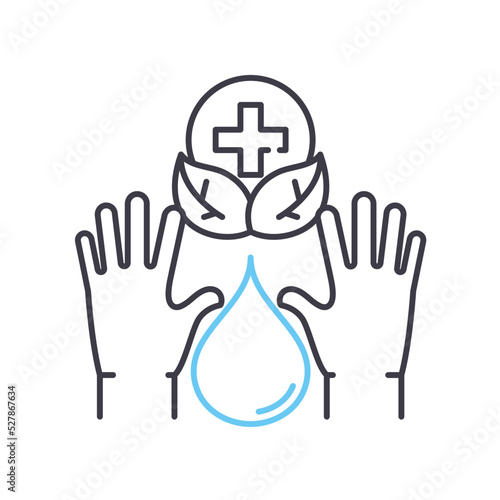 dermatologically tested line icon, outline symbol, vector illustration, concept sign