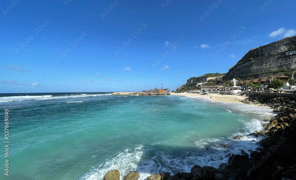 tropical paradise beach with white sand travel tourism wide panorama background concept