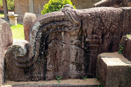 Elephant carving in Isurumuniya temple, Anuradhapura, Sri Lanka photo