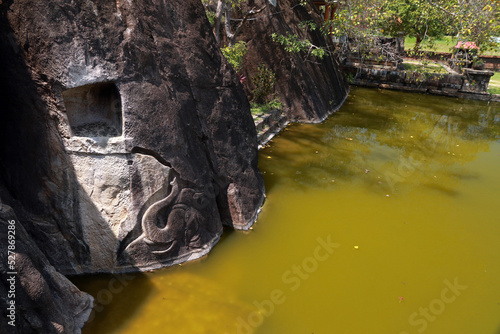 Elephant pond carving in Isurumuniya temple, Anuradhapura, Sri Lanka photo