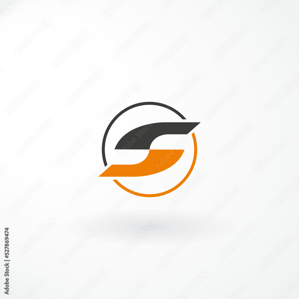 Lettermark Design is Letter S with Customized Font and Line Circle - obrazy, fototapety, plakaty 
