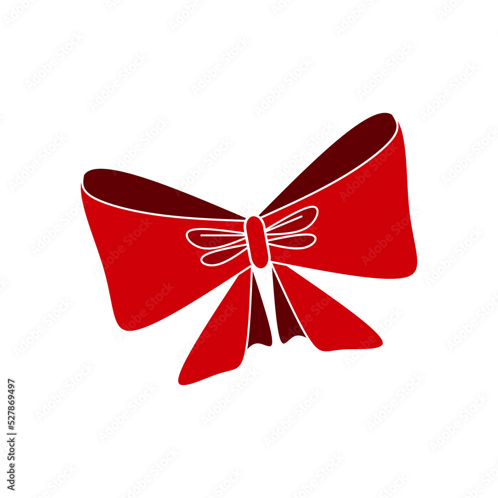 Red bow isolated on white