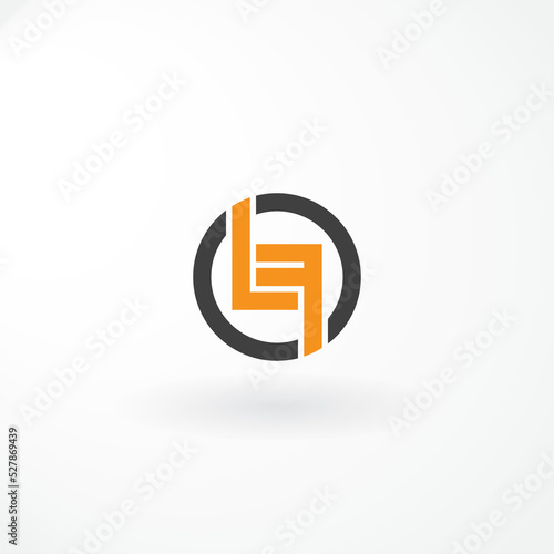 Lettermark Design is Combination Letter L and F with Line Circle photo